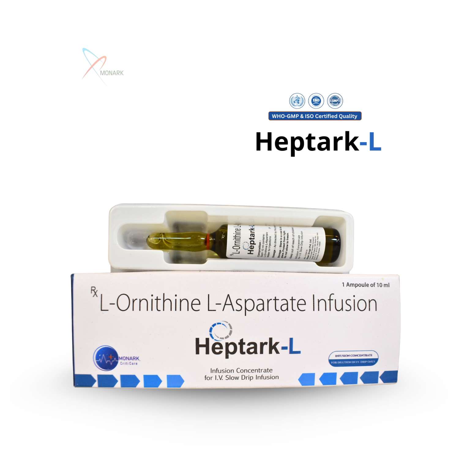 Heptark-L, L-Ornithine L-Aspartate 10ML, manufactured by Monark Criticare