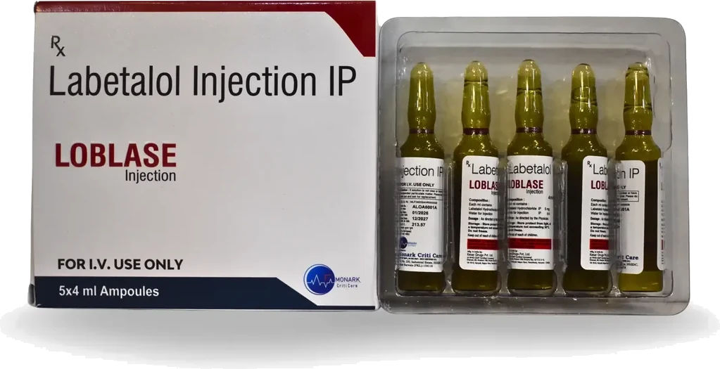 Loblase, Labetatol Hydrochloride IP 5 mg Injection (TRAY PACK)