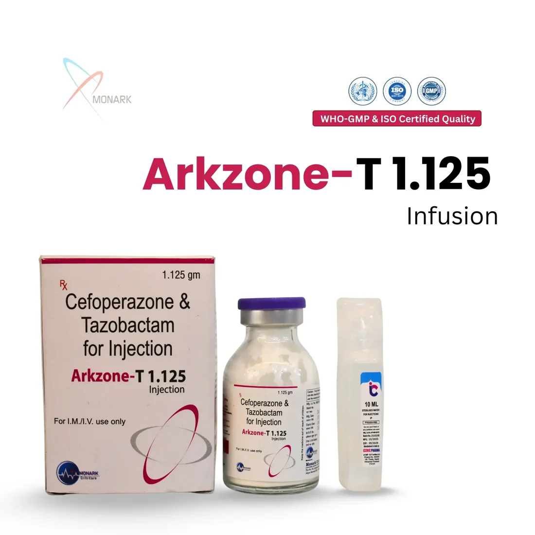 Arkzone-T 1.125, Cefoparazone 1000 + Tazobactam 125 mg INJ