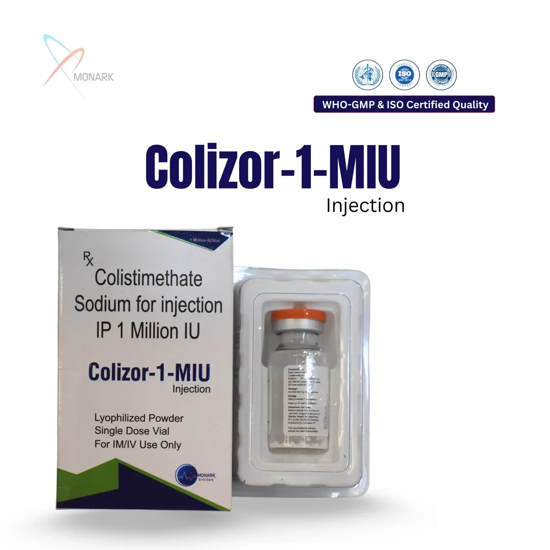 Colizor - 1MIU, Colistimethate Sodium Injection IP 1 Million IU
