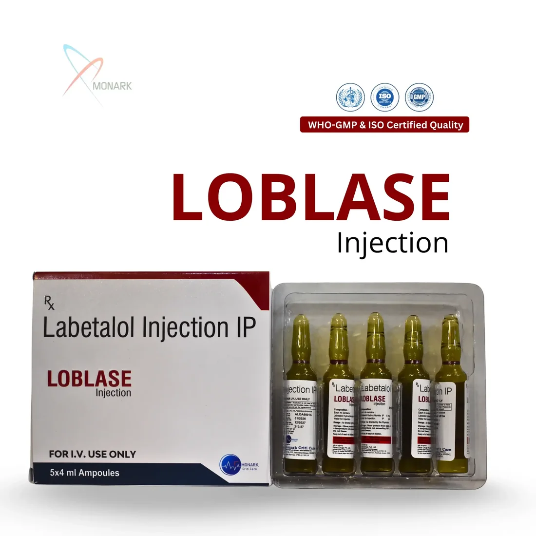 Loblase, Labetatol Hydrochloride IP 5 mg Injection (TRAY PACK)