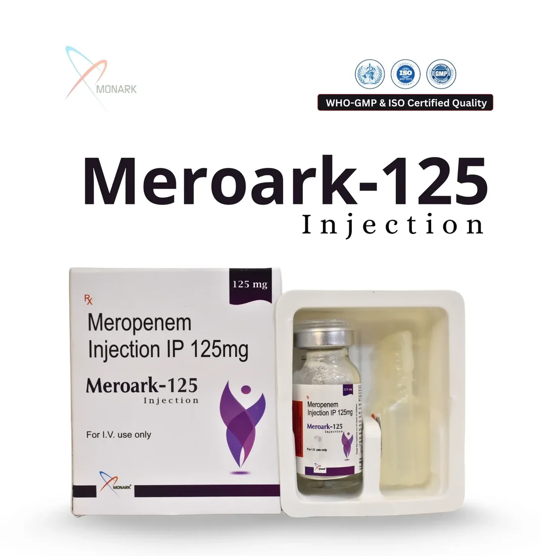 Meroark-125, Meropenem-125mg Injection, manufactured by Monark Criticare