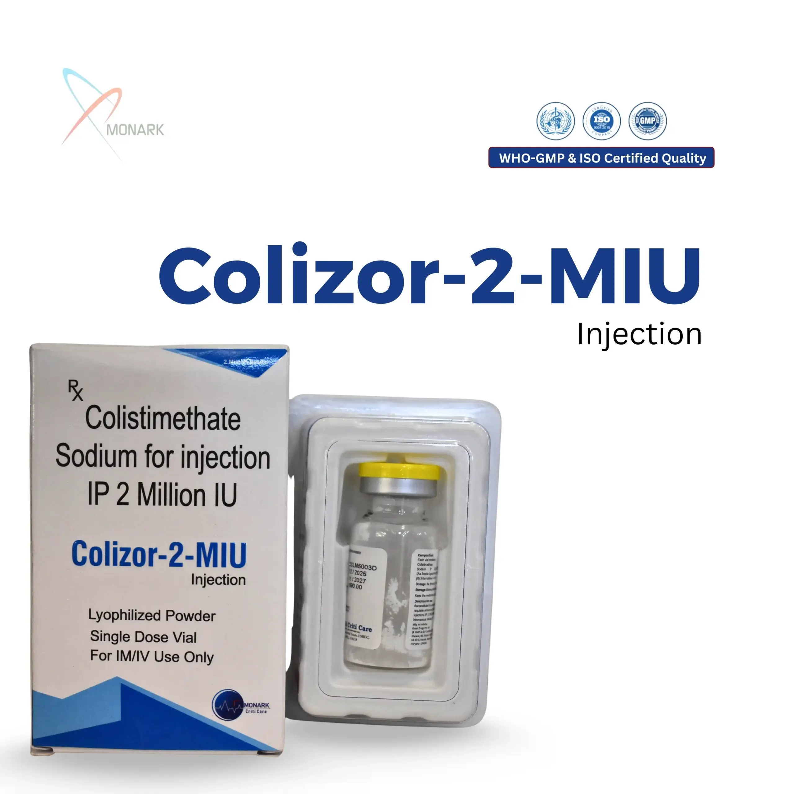 Colizor 2MIU Colistimethate Sodium Injection vial
