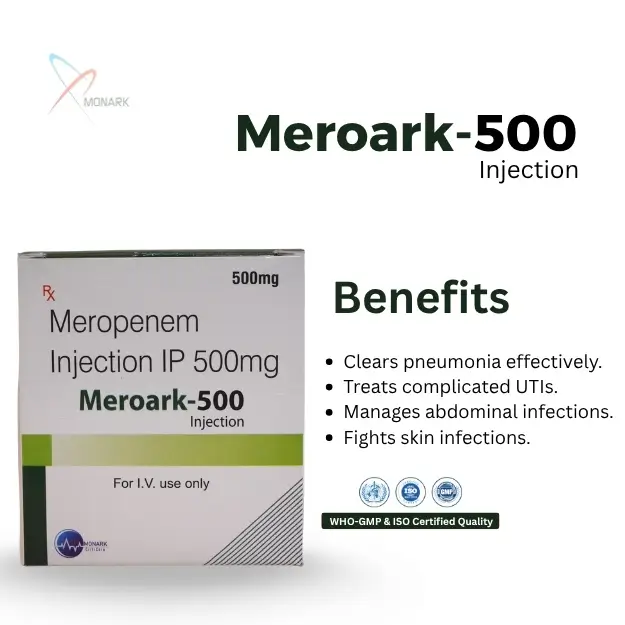 Meroark 500 meropenem 500mg injection vial antibiotic
