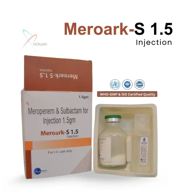 Meroark-S 1.5 Injection Meropenem 1000mg Sulbactam 500mg vial