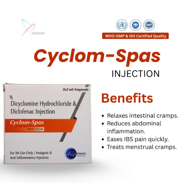 Cyclom-Spas Injection | Dicyclomine + Diclofenac for Fast Pain Relief