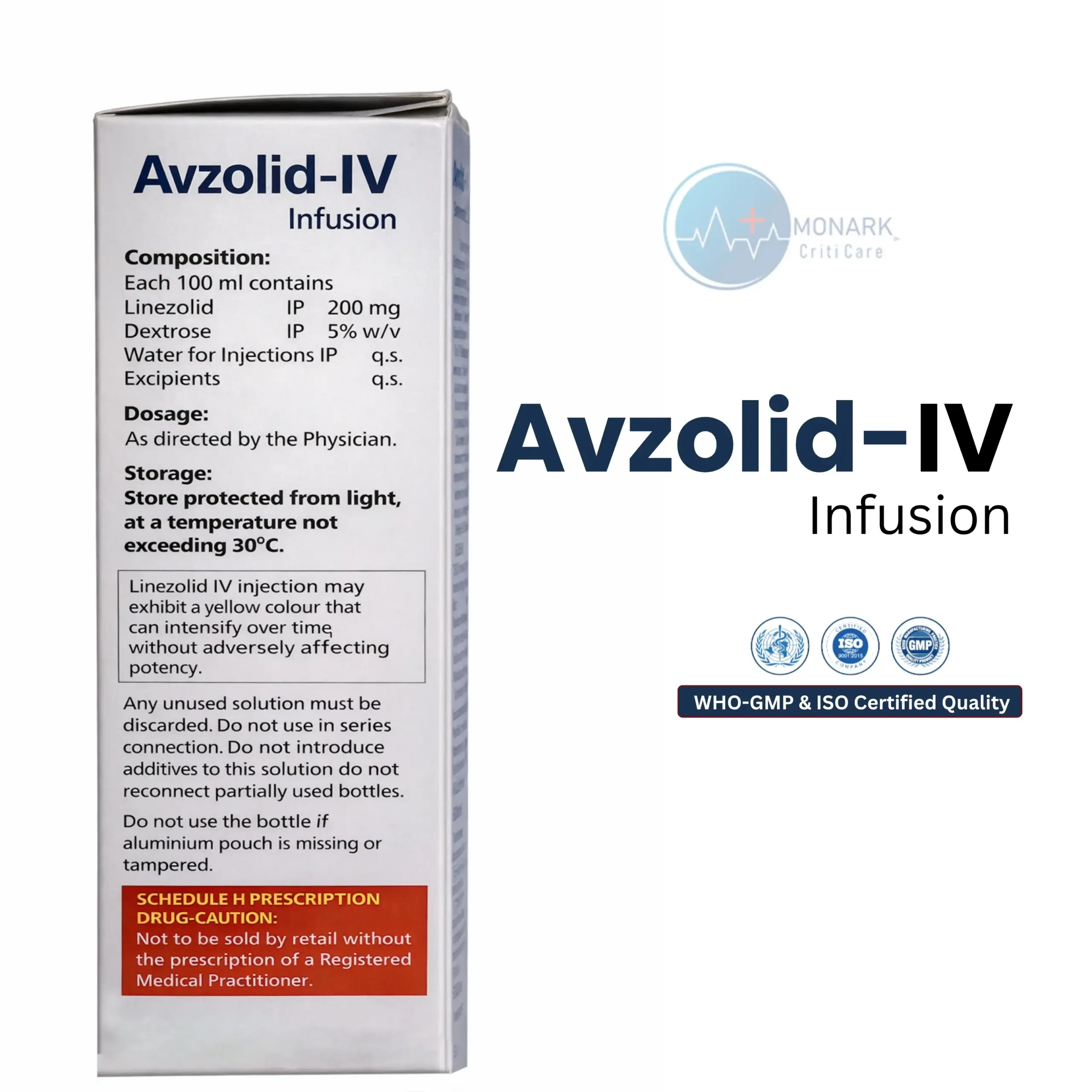 Avzolid IV 300ML Linezolid antibiotic infusion bottle image