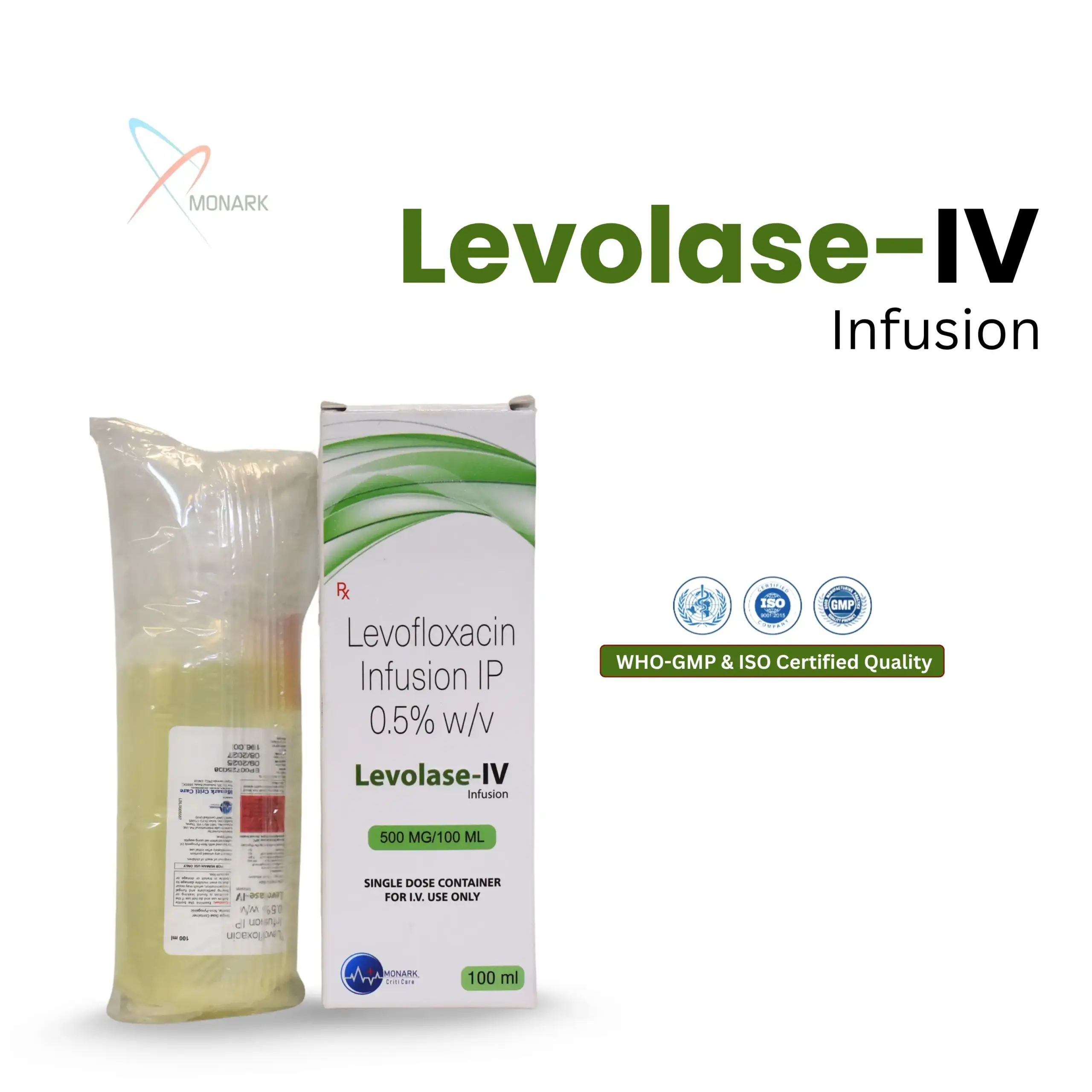 Levolase-IV Levofloxacin 500mg infusion 100ml bottle