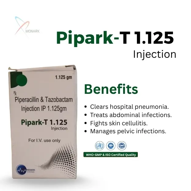 Pipark T 1.125 piperacillin 1000mg tazobactam 125mg injection vial