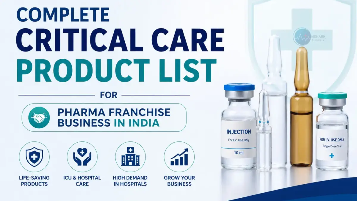 Complete Critical Care Product List for Pharma Franchise Business in India featuring ICU injectable medicines and hospital care products.