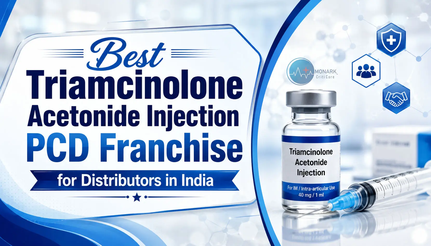 Triamcinolone Acetonide Injection vial for fast relief in inflammation and skin disorders
