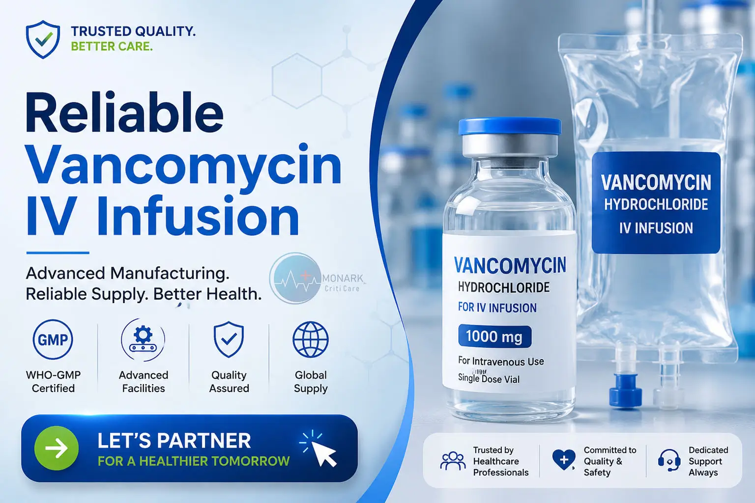 Vancomycin Hydrochloride 1000 MG IV infusion manufacturer for hospitals and pharmaceutical distributors
